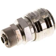 Kupplungsdose (NW7,2) 10x8mm Schlauch, Messing vernickelt