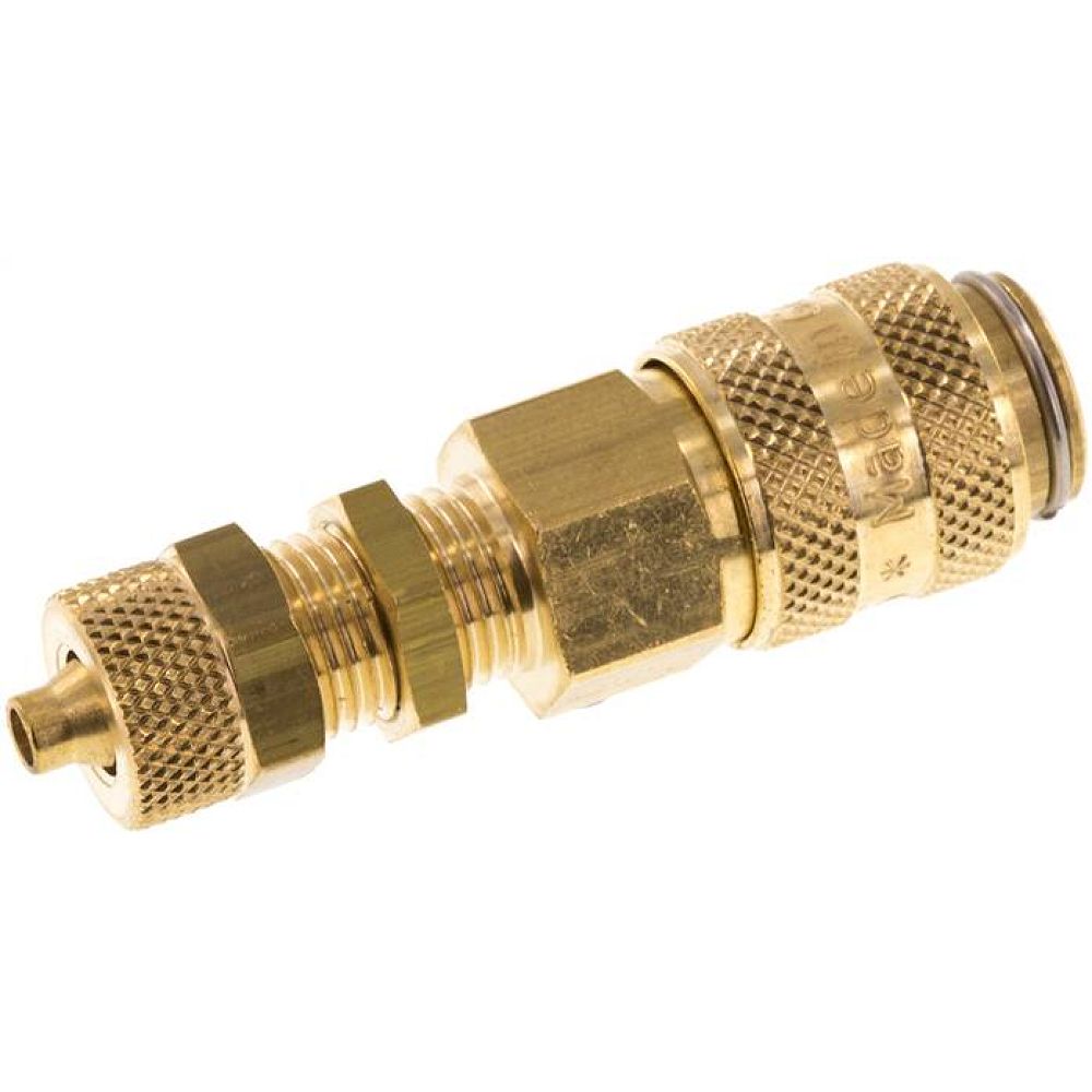 Schott-Kupplungsdose (NW5) 6x4mm Schlauch, Messing