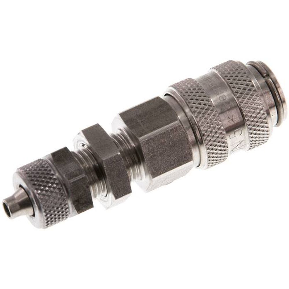 Schott-Kupplungsdose (NW5) 6x4mm Schlauch, Edelstahl