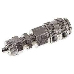 Schott-Kupplungsdose (NW5) 6x4mm Schlauch, Messing vernickelt