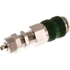 Schott-Kupplungsdose (NW5) 6x4mm Schlauch, Messing vernickelt