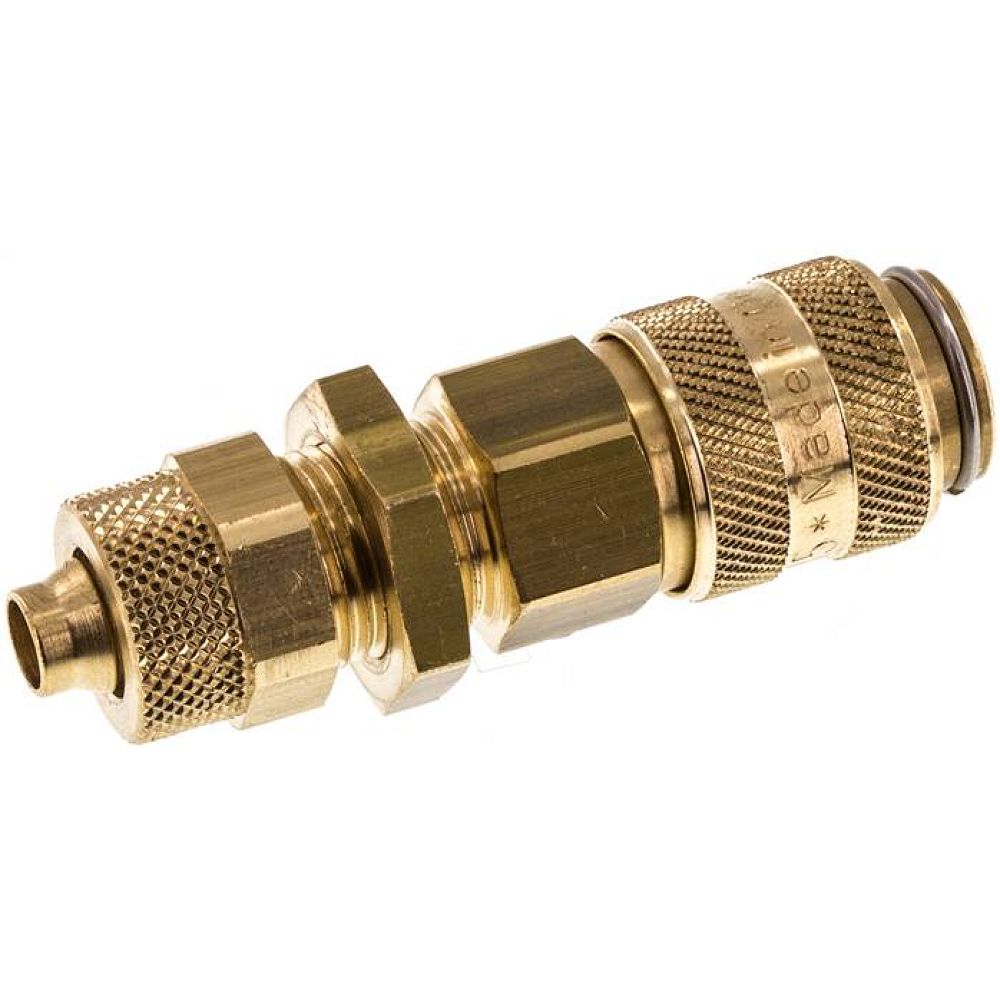 Schott-Kupplungsdose (NW5) 8x6mm Schlauch, Messing