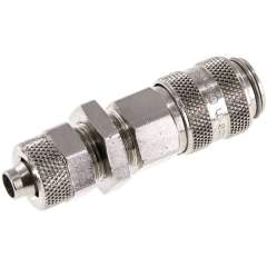 Schott-Kupplungsdose (NW5) 8x6mm Schlauch, Messing vernickelt