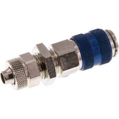 Schott-Kupplungsdose (NW5) 8x6mm Schlauch, Messing vernickelt