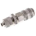 Schott-Kupplungsdose (NW5) 8x6mm Schlauch, Messing vernickelt