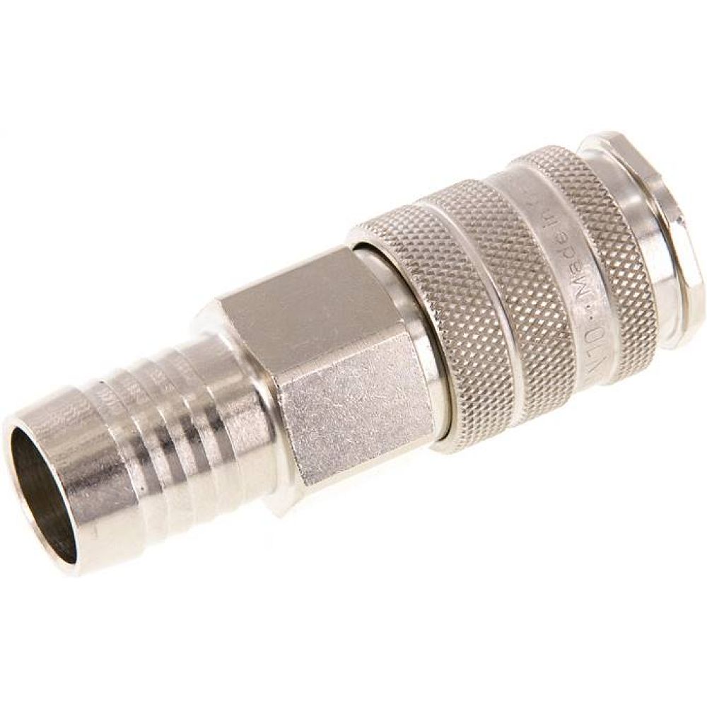 Kupplungsdose (NW10) 19 (3/4")mm Schlauch, Messing vernickelt