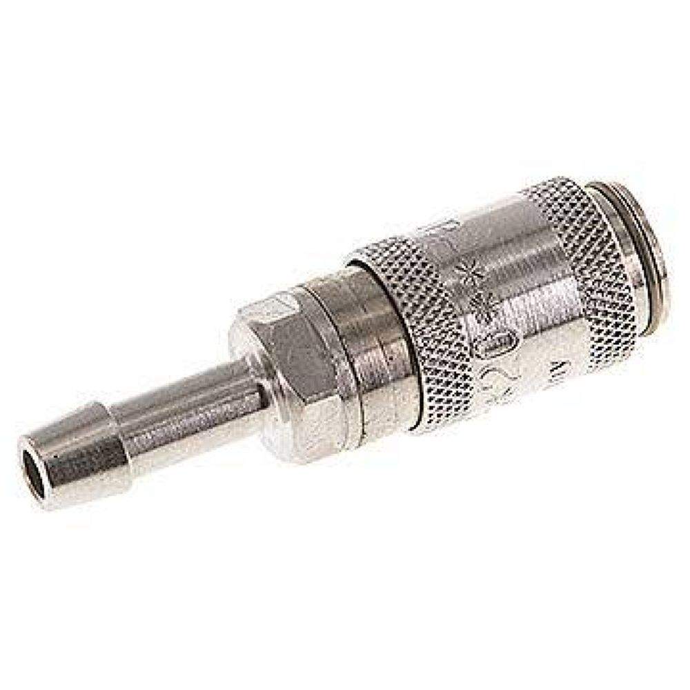 Kupplungsdose (NW2,7) 4mm Schlauch, Messing vernickelt