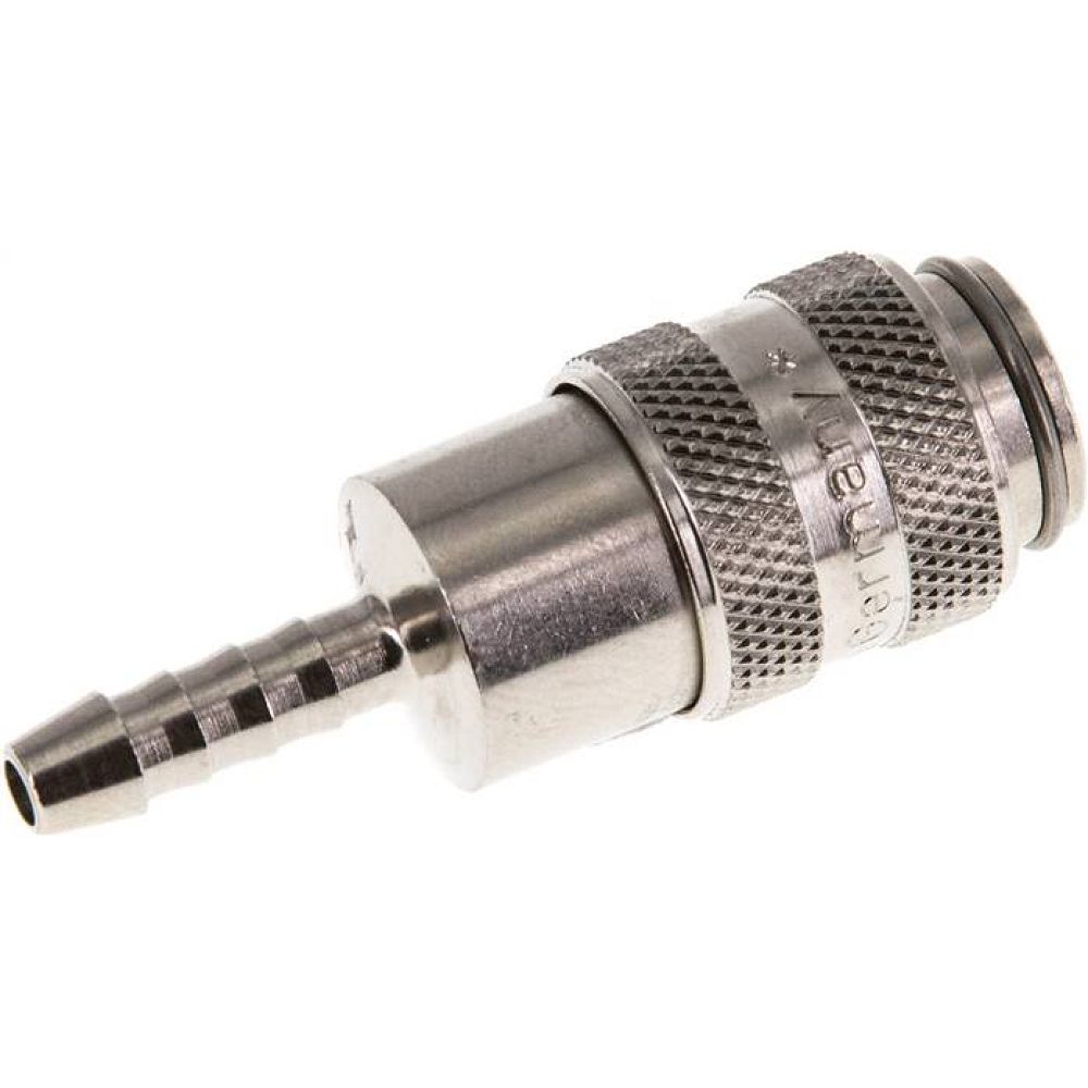 Kupplungsdose (NW5) 4mm Schlauch, Messing vernickelt