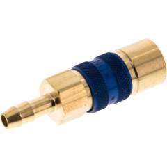 Kupplungsdose (NW5) 6 (1/4")mm Schlauch, blau, Sechseck SW10