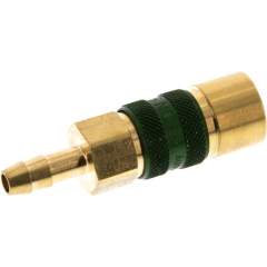 Kupplungsdose (NW5) 6 (1/4")mm Schlauch, grün, Kreis Ø 10,5 mm