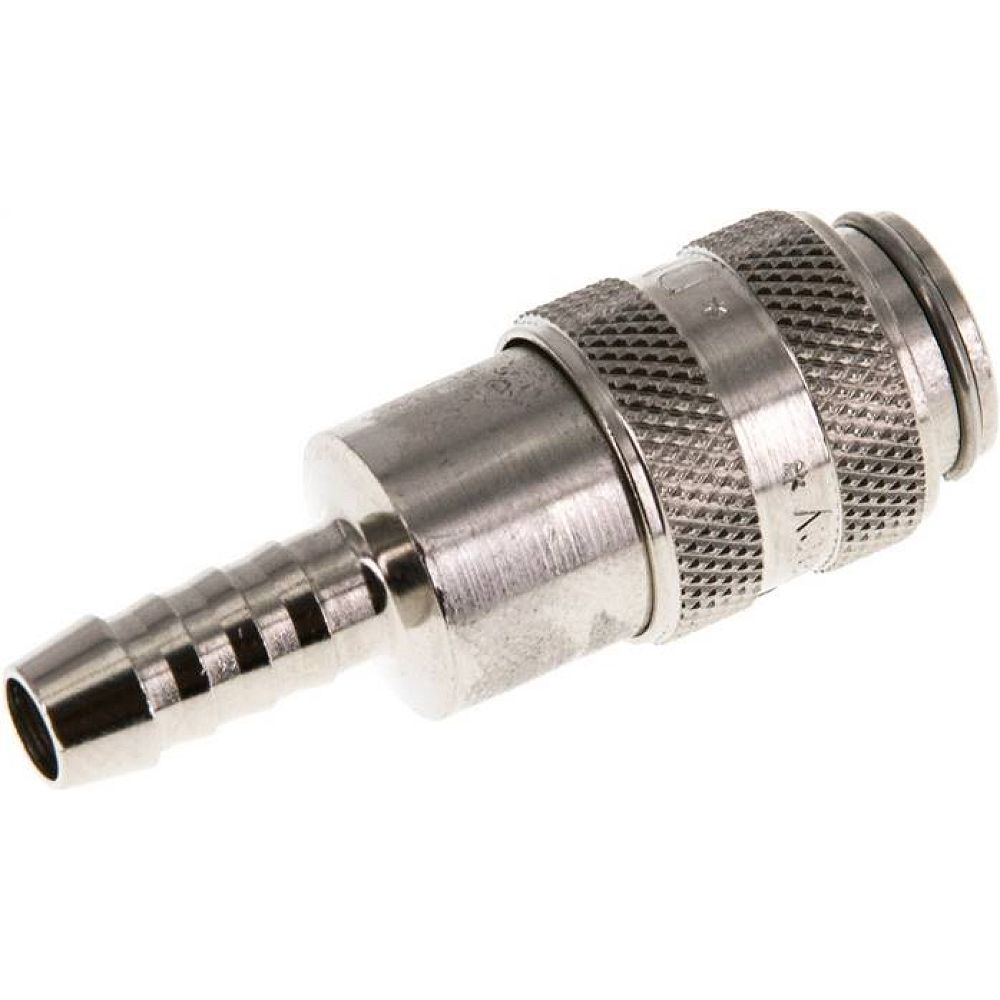 Kupplungsdose (NW5) 6 (1/4")mm Schlauch, Messing vernickelt