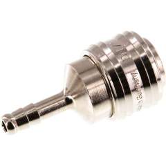 Kupplungsdose (NW7,2) 6 (1/4")mm Schlauch, Messing vernickelt