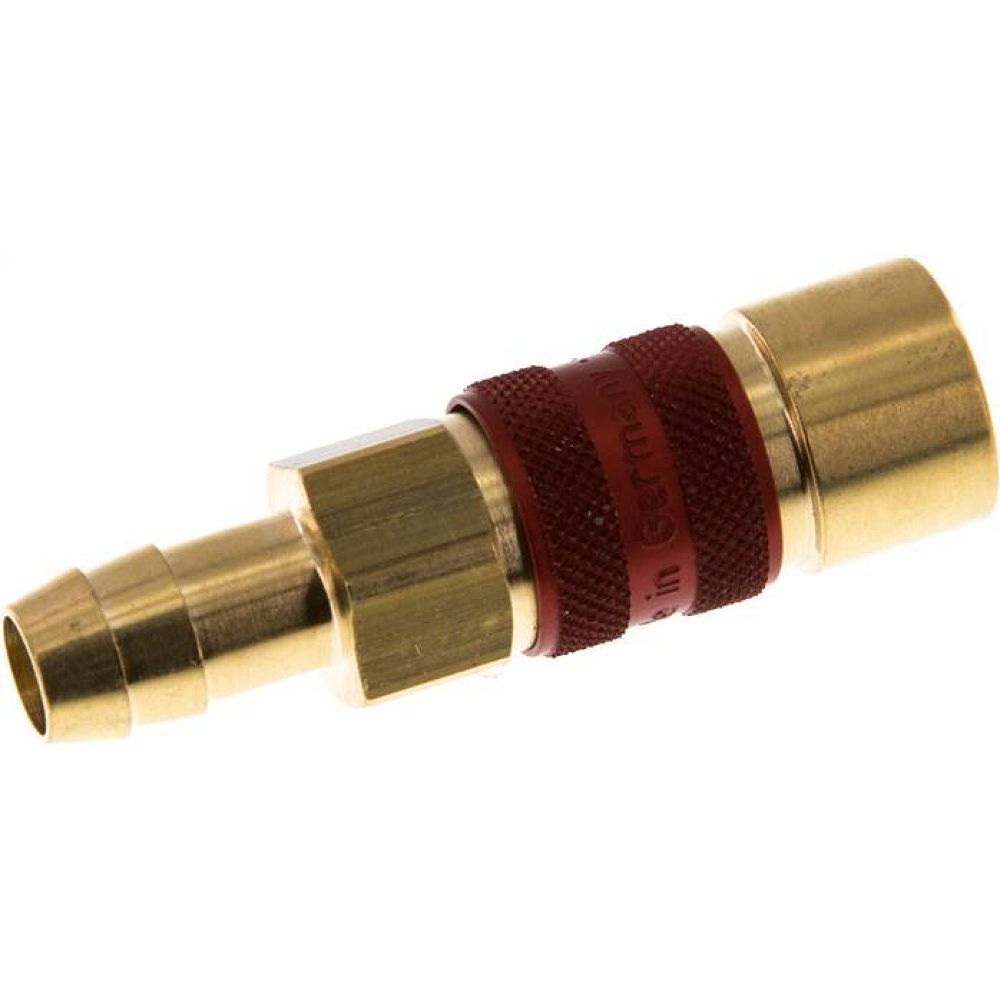 Kupplungsdose (NW5) 9 (3/8")mm Schlauch, rot, Achteck SW10