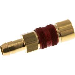 Kupplungsdose (NW5) 9 (3/8")mm Schlauch, rot, Achteck SW10