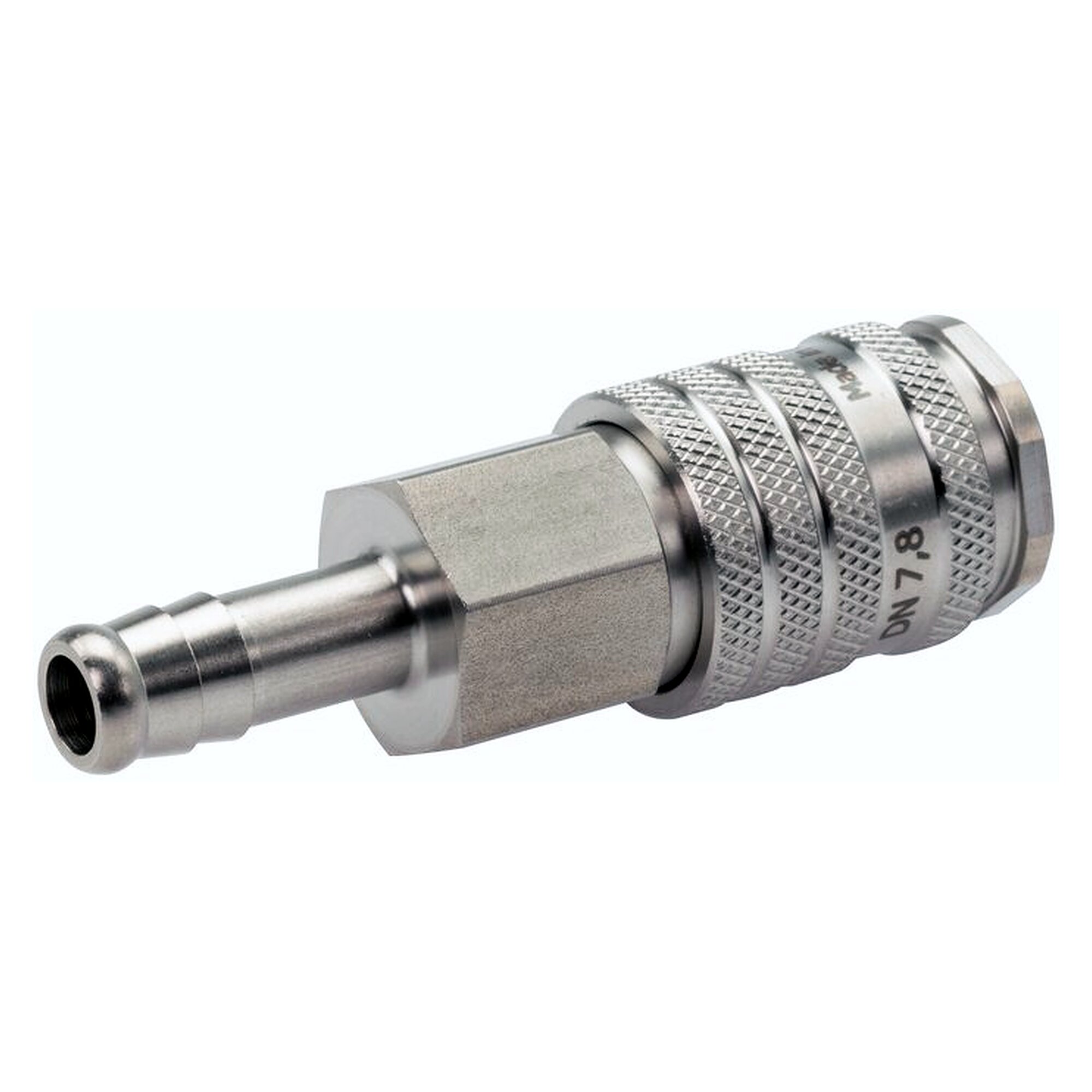 Coupling socket (NW7.2) 6 (1/4")mm hose, stainless steel, hose diameter (inside) 6 (1/4") mm