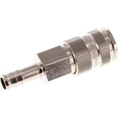 Kupplungsdose (NW7,2) 9 (3/8")mm Schlauch, Stahl gehärtet, vernickelt / Messing vernickelt