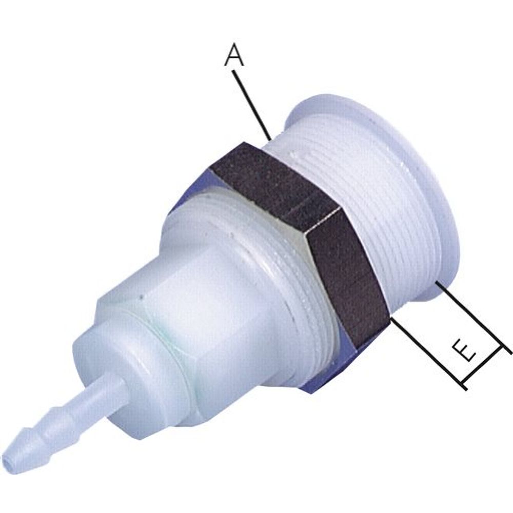 Parker KDSAK 4 NW5 PV. Abreißkupplungsdose (NW5) 4mm Schlauch, PVDF