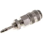 Schott-Kupplungsdose (NW5) 4mm Schlauch, Messing vernickelt