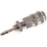 Schott-Kupplungsdose (NW5) 4mm Schlauch, Messing vernickelt