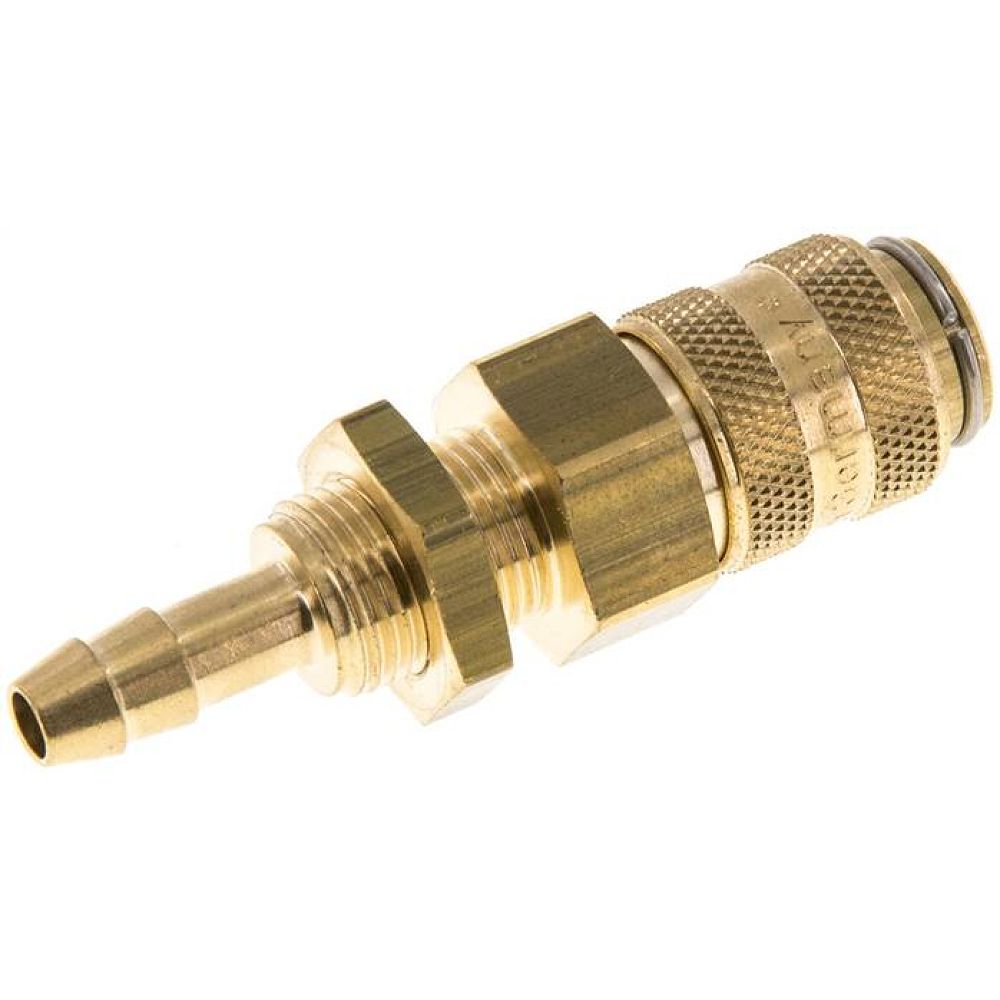 Schott-Kupplungsdose (NW5) 6 (1/4")mm Schlauch, Messing