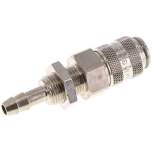 Schott-Kupplungsdose (NW5) 6 (1/4")mm Schlauch, Messing vernickelt