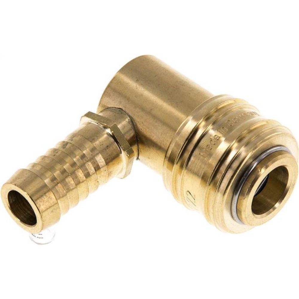 Winkel-Kupplungsdose (NW7,2) 13 (1/2") mm Schlauch, Messing