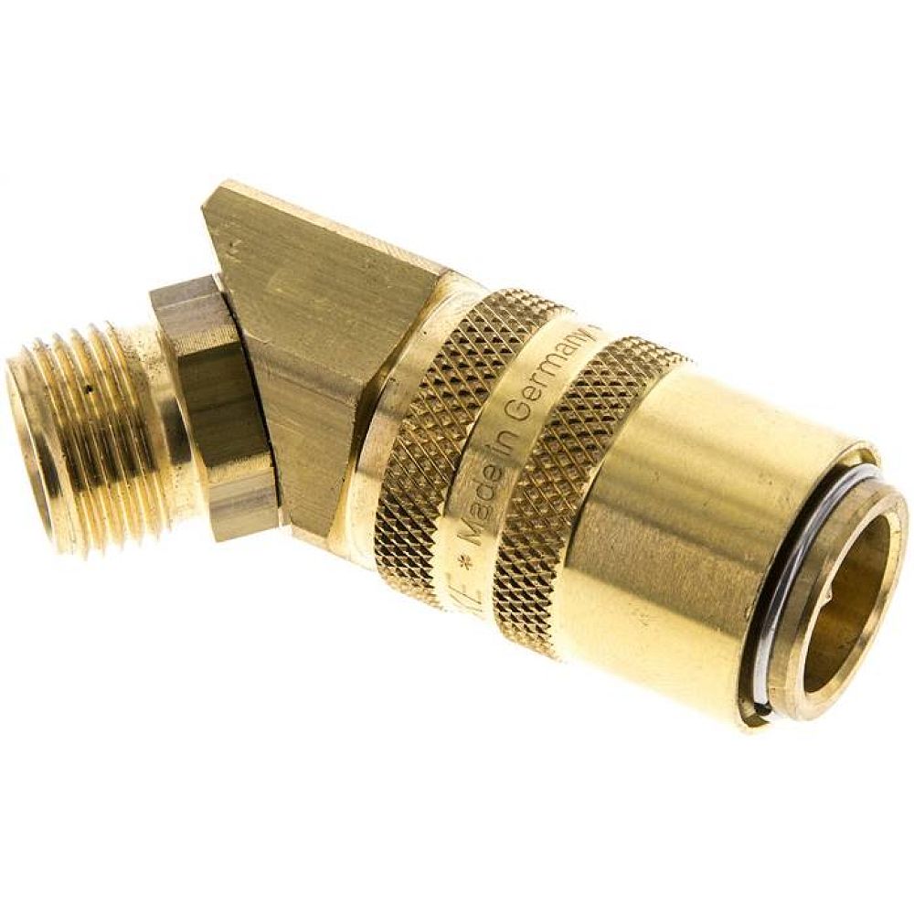 45°-Temperierkupplungsdose 13mm Zapfen,G 3/8"(AG)