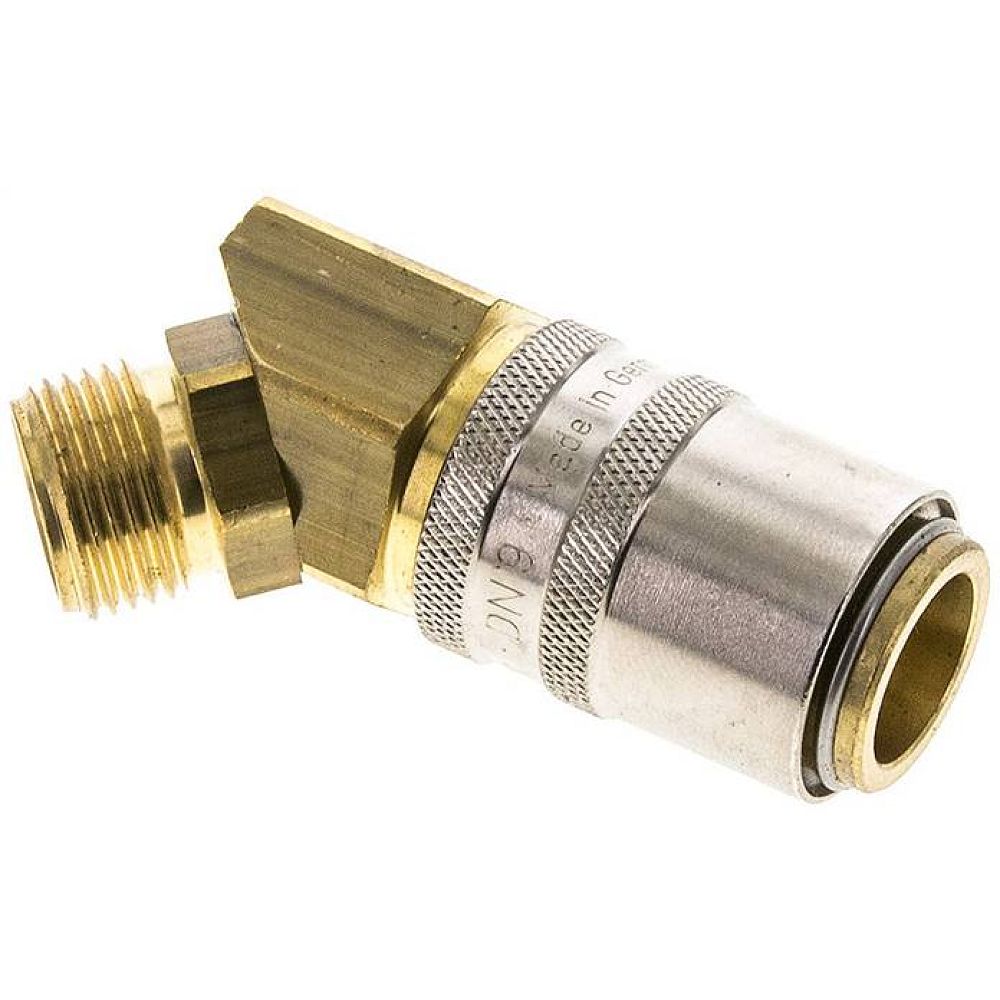 45°-Temperierkupplungsdose 13mm Zapfen,G 3/8"(AG)