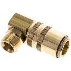 90°-Temperierkupplungsdose 13mm Zapfen,G 3/8"(AG)