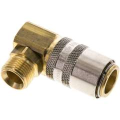 90°-Temperierkupplungsdose 13mm Zapfen,G 3/8"(AG)