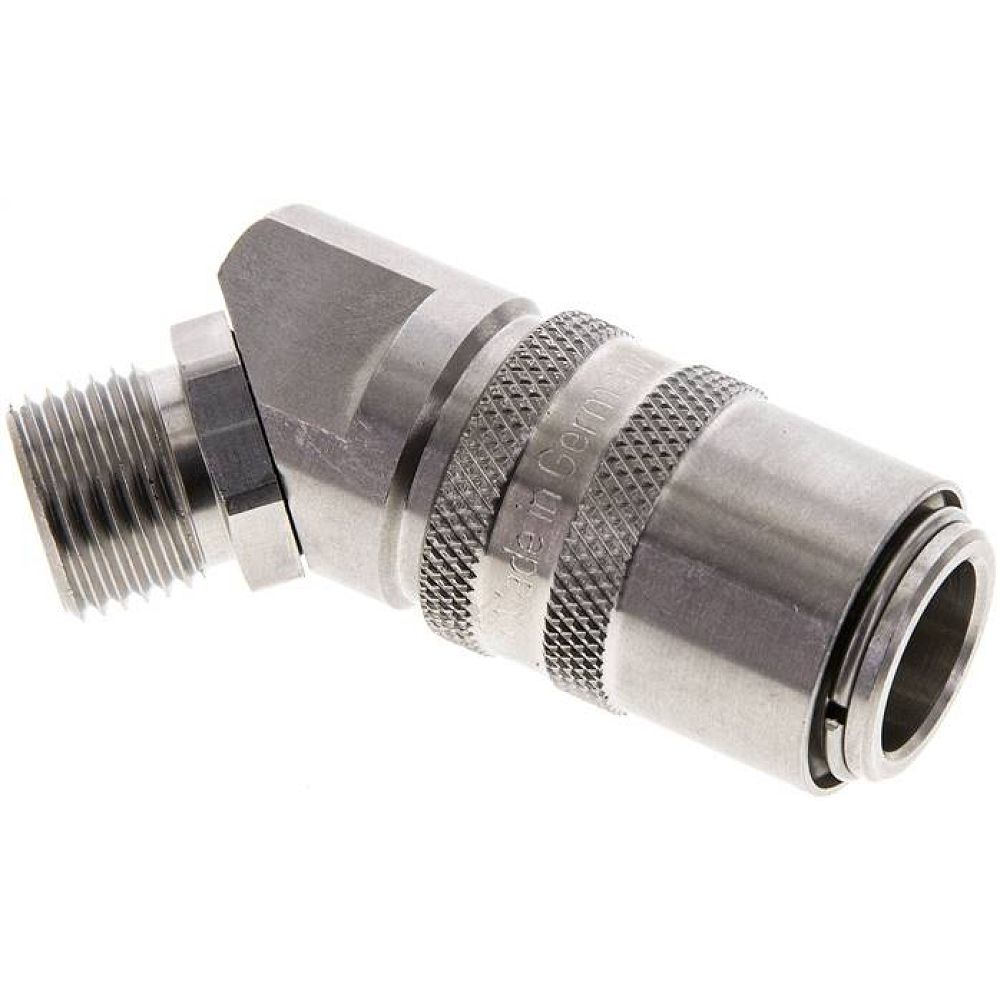 45°-Temperierkupplungsdose 13mm Zapfen,M 16x1,5(AG)