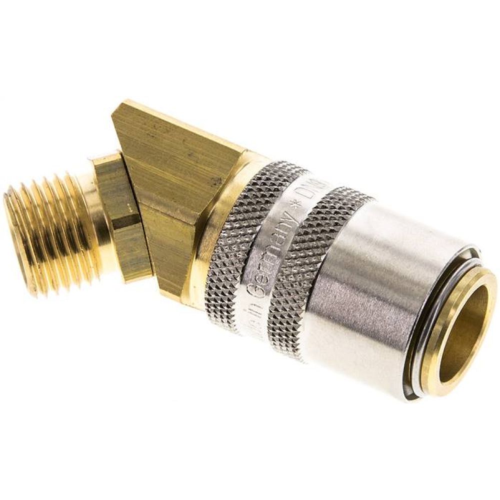 45°-Temperierkupplungsdose 13mm Zapfen,M 16x1,5(AG)