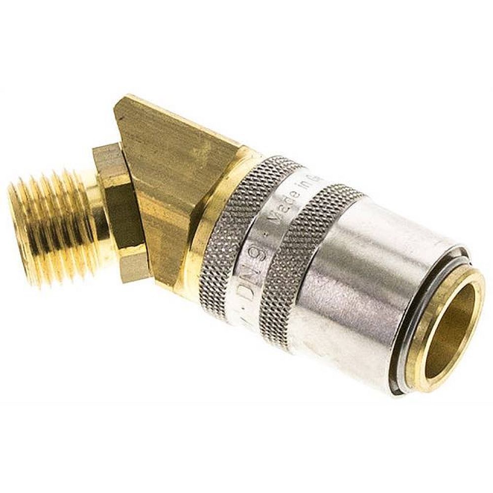 45°-Temperierkupplungsdose 13mm Zapfen,M 16x1,5(AG)