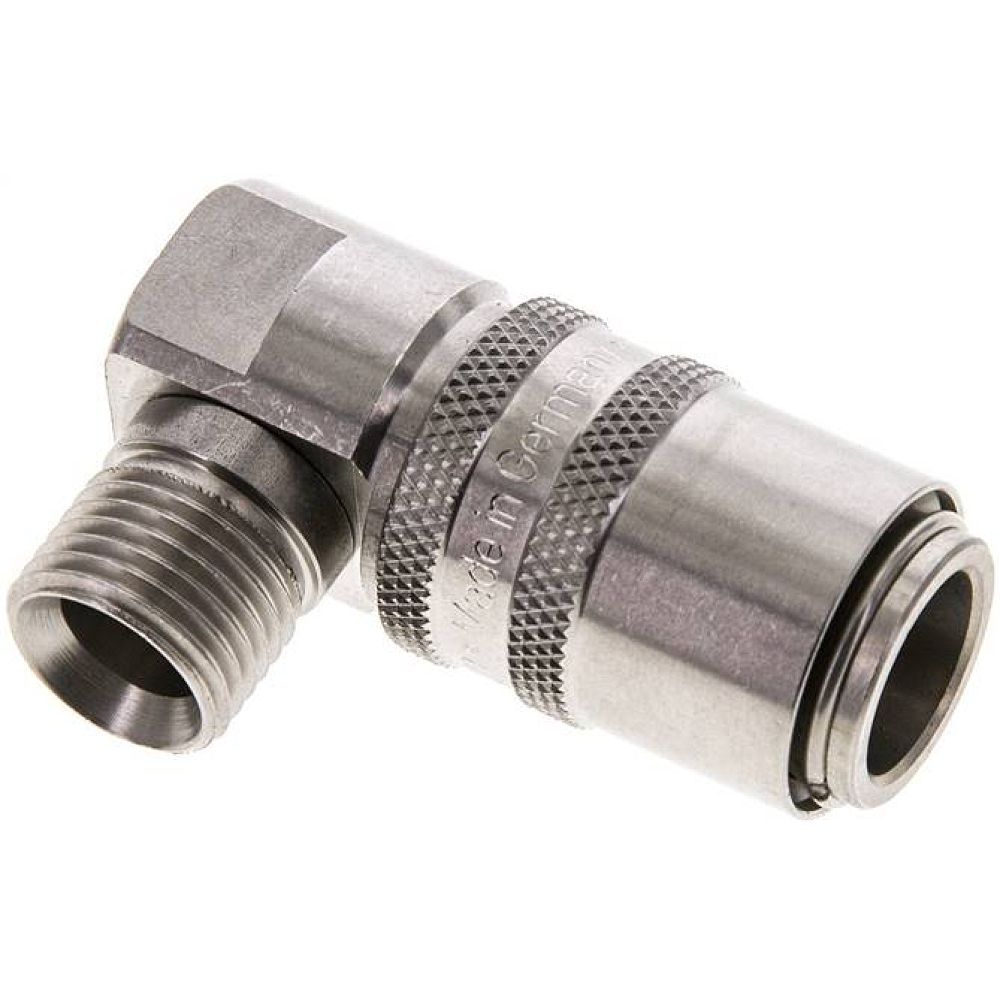 90°-Temperierkupplungsdose 13mm Zapfen,M 16x1,5(AG)