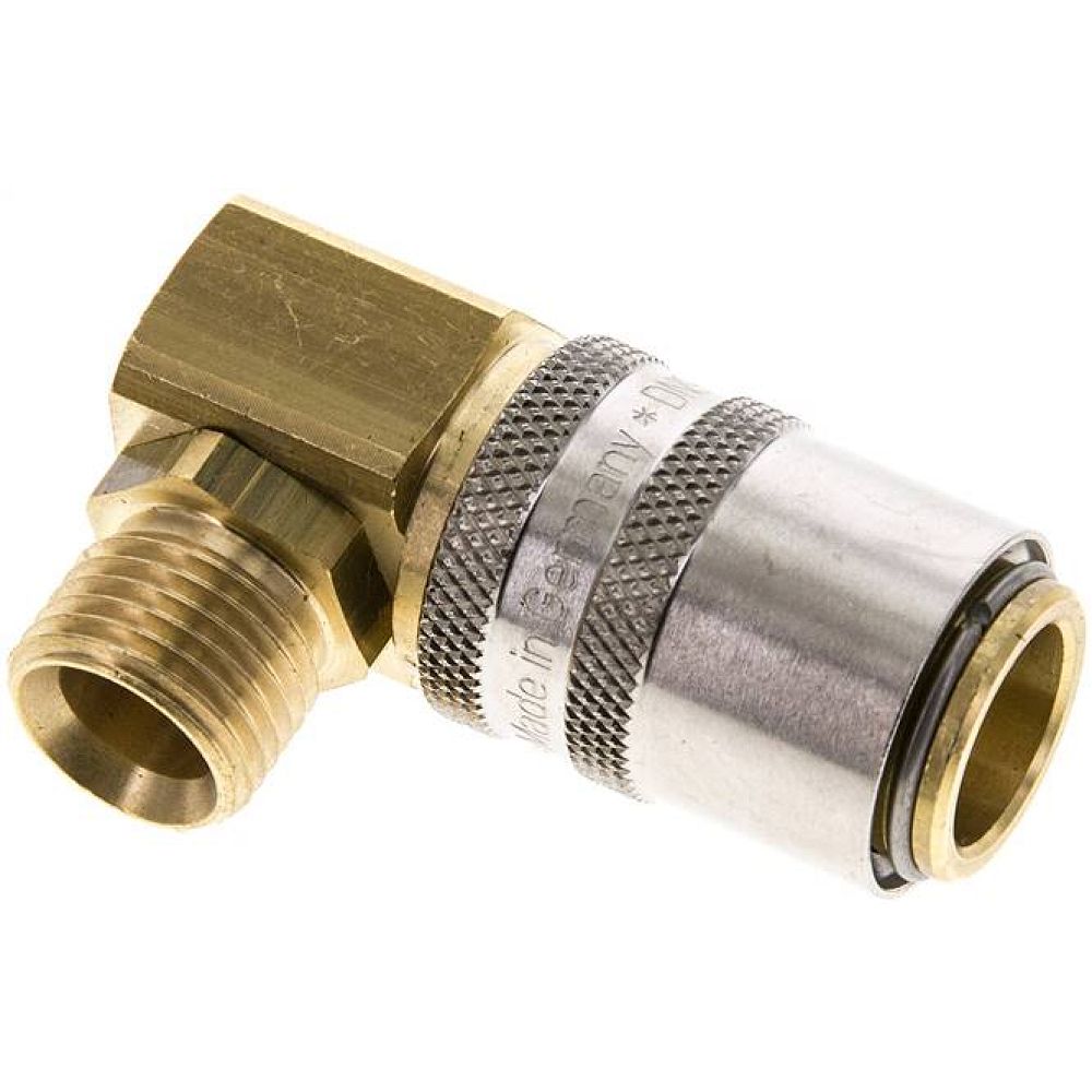 90°-Temperierkupplungsdose 13mm Zapfen,M 16x1,5(AG)