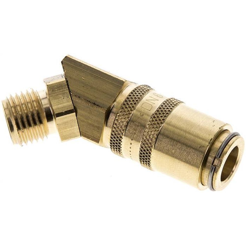 45°-Temperierkupplungsdose 9mm Zapfen,G 1/4"(AG)