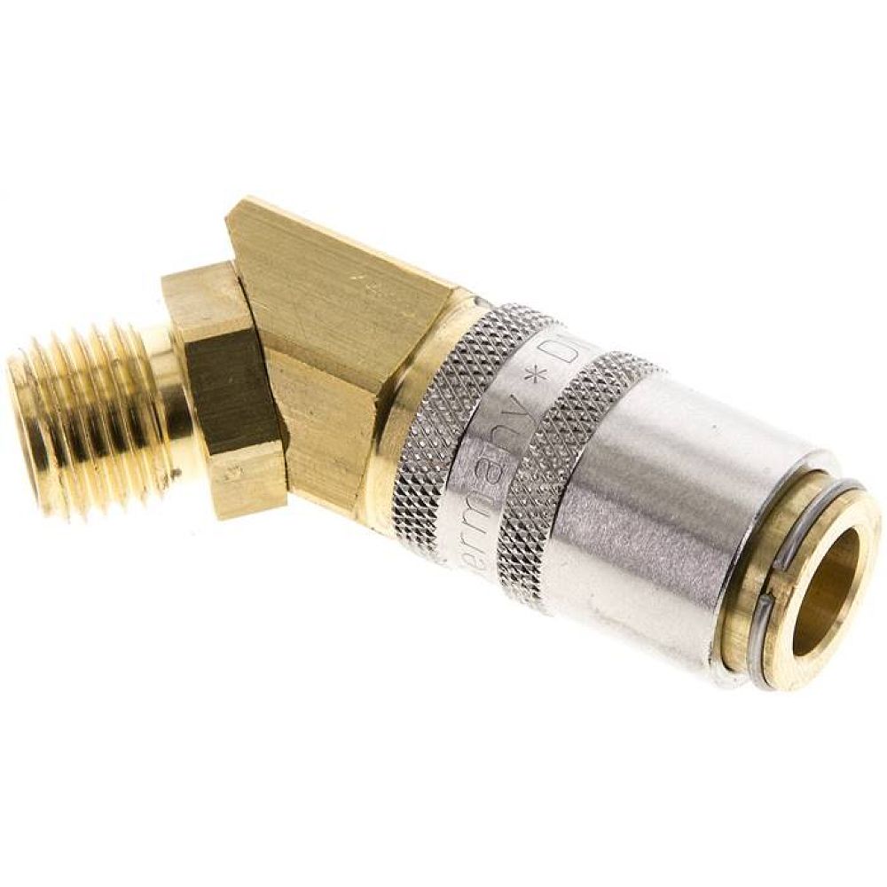 45°-Temperierkupplungsdose 9mm Zapfen,G 1/4"(AG)