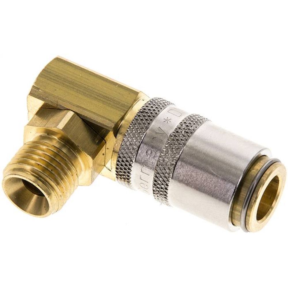 90°-Temperierkupplungsdose 9mm Zapfen,G 1/4"(AG)