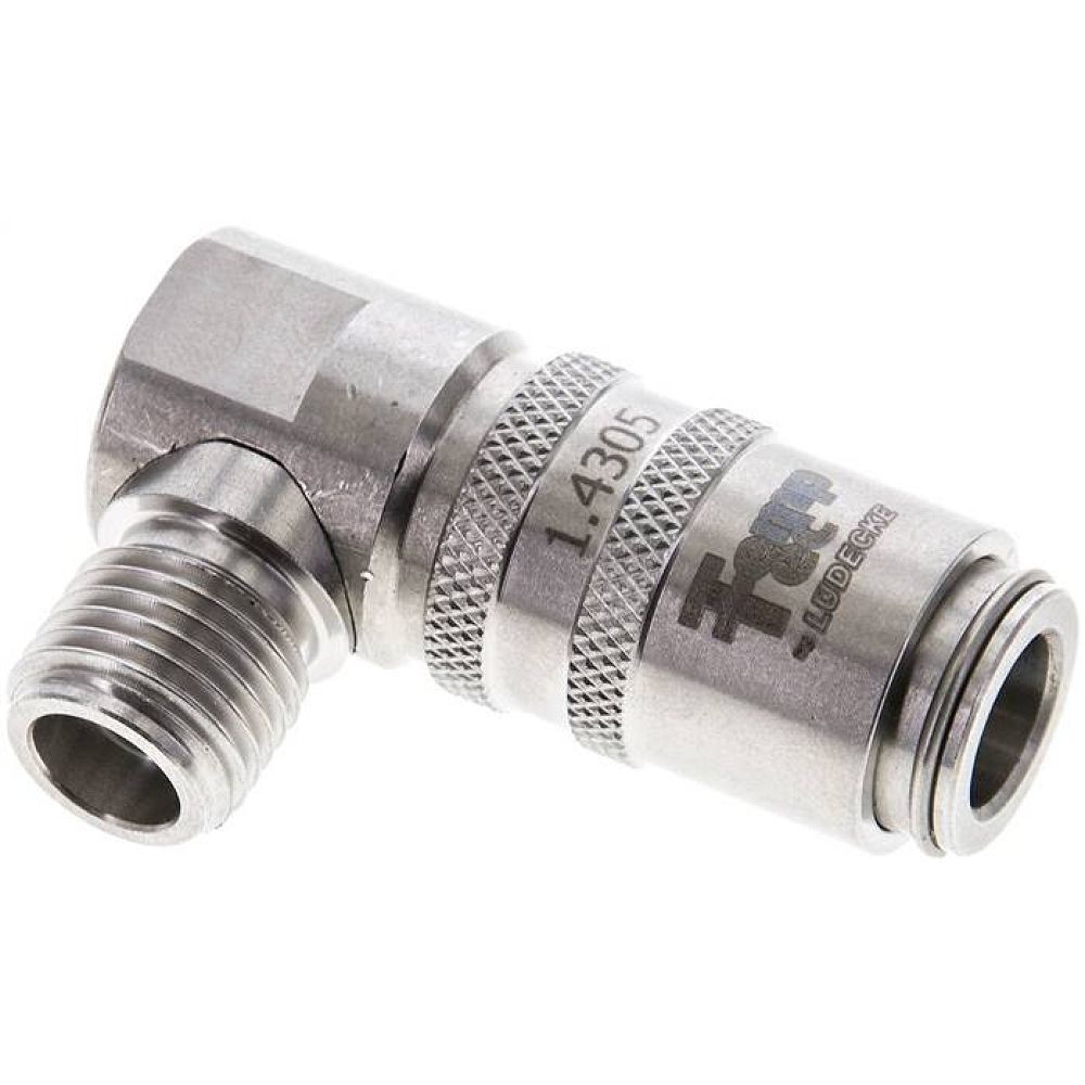 90°-Temperierkupplungsdose 9mm Zapfen,G 1/4"(AG)