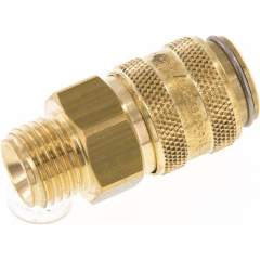 Temperierkupplungsdose 9mm Zapfen,G 1/4"(AG), Messing