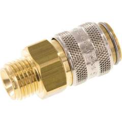 Temperierkupplungsdose 9mm Zapfen,G 1/4"(AG), Messing