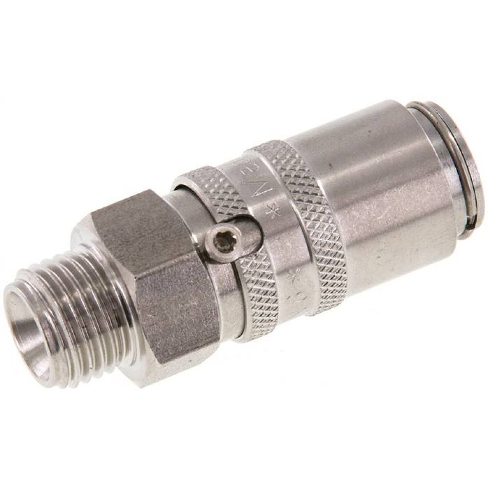 Temperierkupplungsdose 9mm Zapfen,G 1/4"(AG), 1.4305