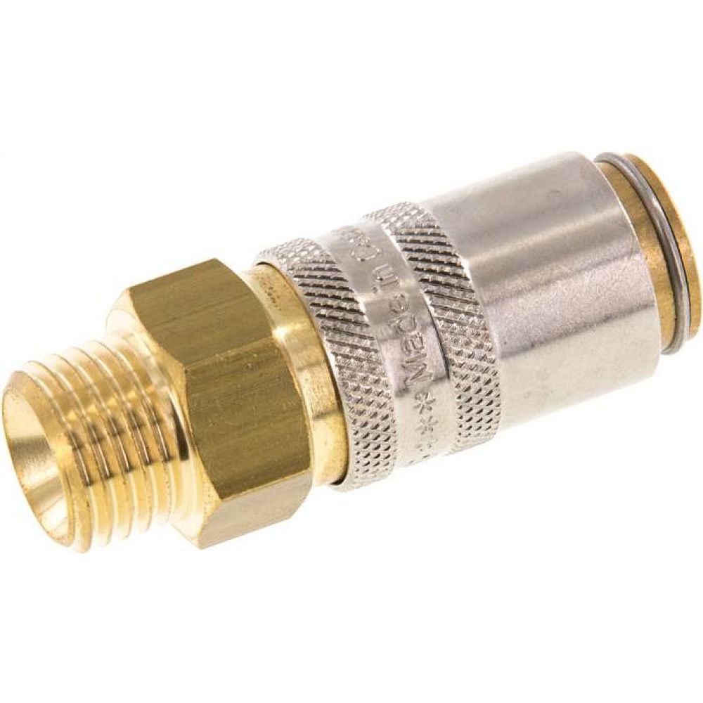 Temperierkupplungsdose 9mm Zapfen,M 14x1,5(AG), Messing