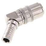 Temperierkupplungsdose (Winkel 45°) 13mm Zapfen, 13 (1/2")mm Schlauch