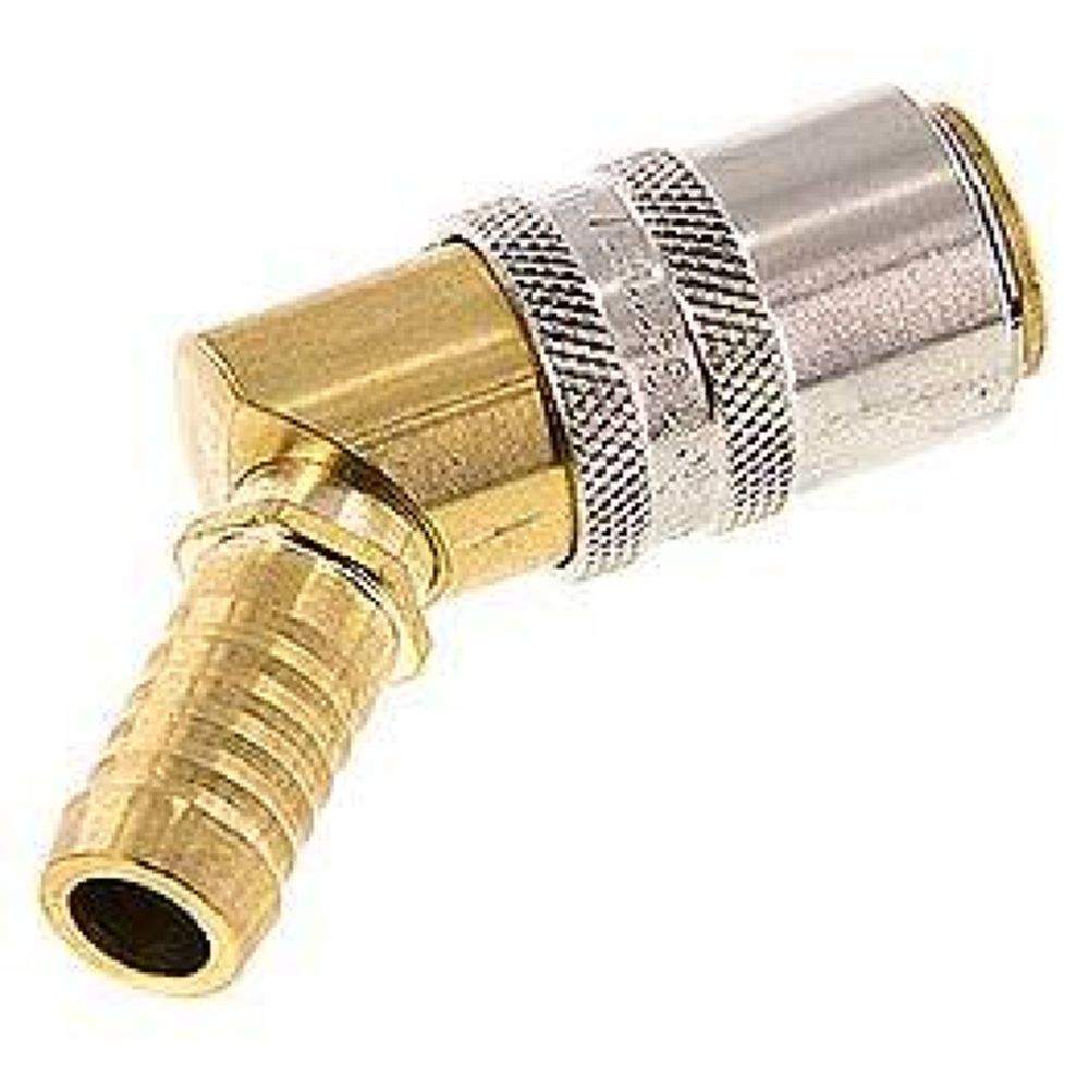 Temperierkupplungsdose (Winkel 45°) 13mm Zapfen, 13 (1/2")mm Schlauch