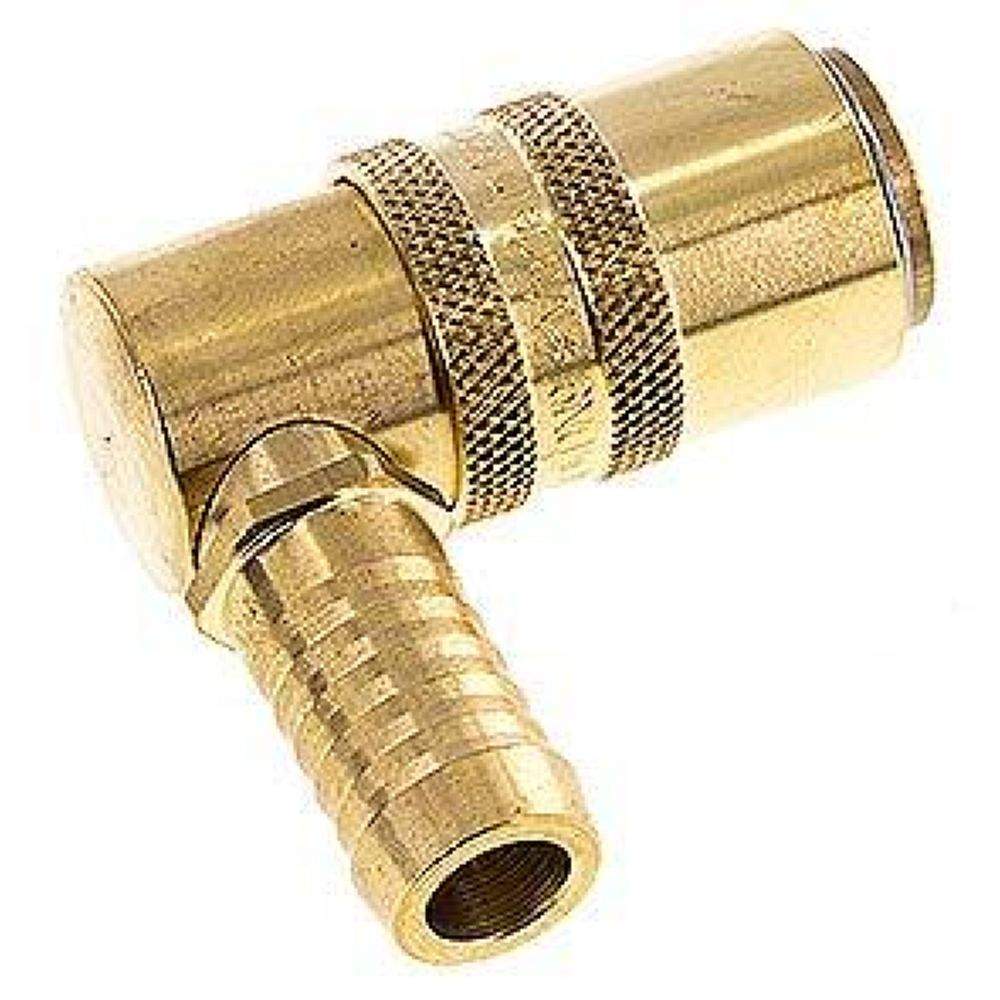 Temperierkupplungsdose (Winkel 90°) 13mm Zapfen, 13 (1/2")mm Schlauch