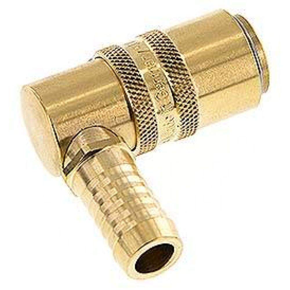 Temperierkupplungsdose (Winkel 90°) 13mm Zapfen, 13 (1/2")mm Schlauch