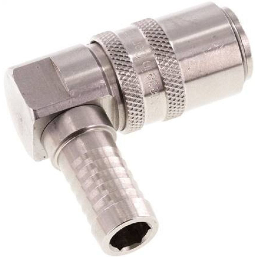 Temperierkupplungsdose (Winkel 90°) 13mm Zapfen, 13 (1/2")mm Schlauch