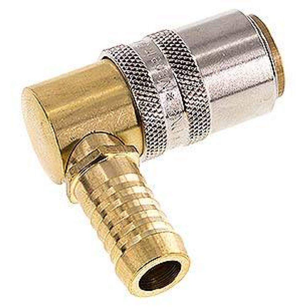 Temperierkupplungsdose (Winkel 90°) 13mm Zapfen, 13 (1/2")mm Schlauch