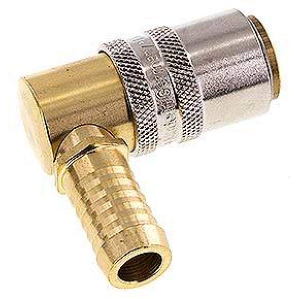 Temperierkupplungsdose (Winkel 90°) 13mm Zapfen, 13 (1/2")mm Schlauch